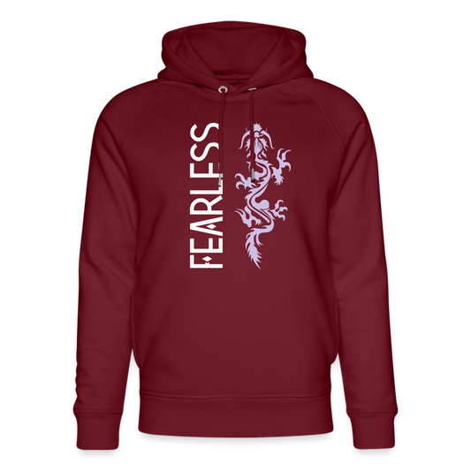 Unisex Organic Idyo Hoodie "Fearless" - burgundy