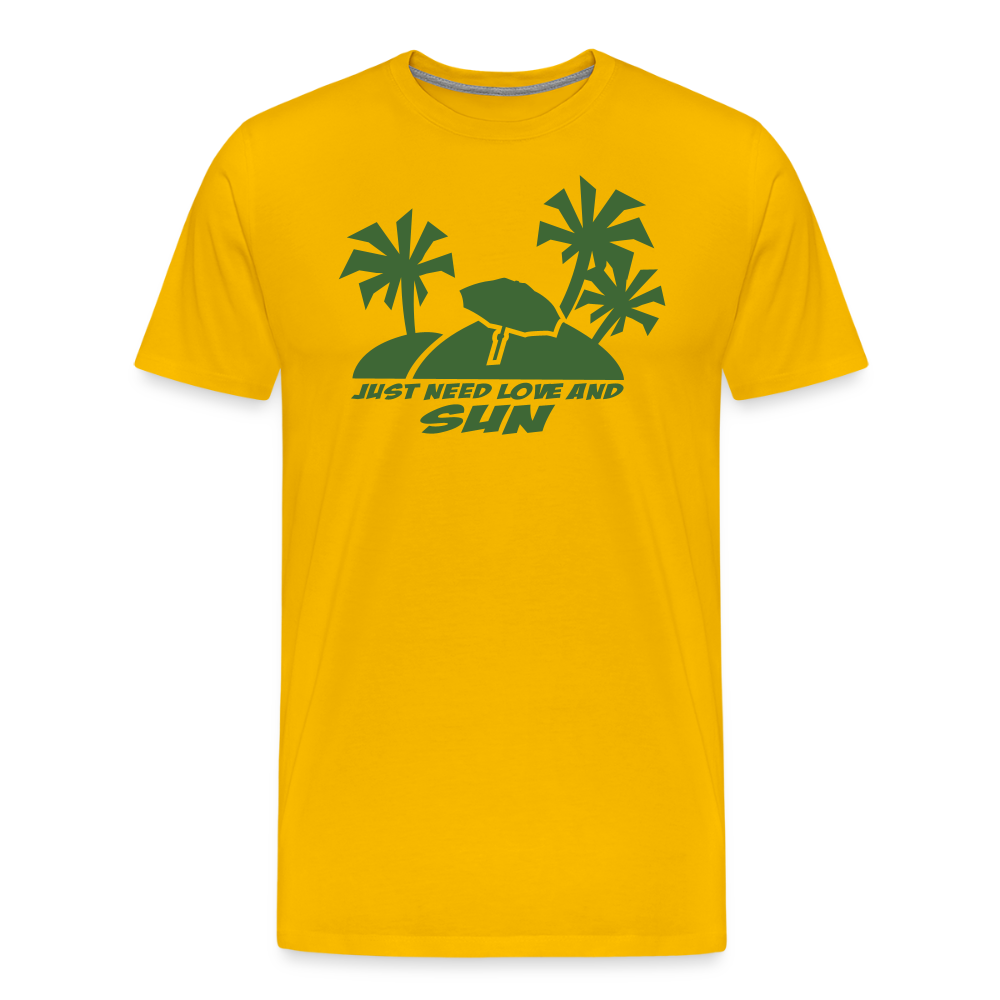Men’s Idyo T-Shirt "Just need love and sun" - sun yellow