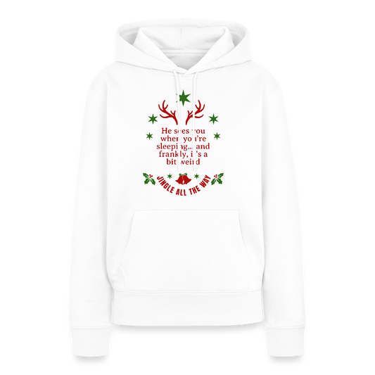 Women’s Idyo  Hoodie "He sees you when you're sleeping" - white