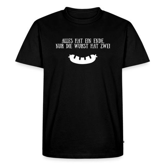 Men’s Idyo  T-Shirt "Alles hat ein Ende, nur die Wurst hat zwei" - black