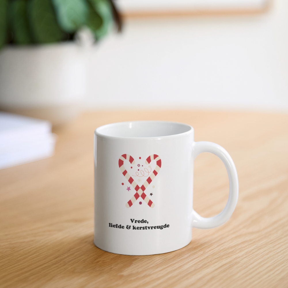 Contrasting Mug  "Vrede, liefde & kerstvreugde" - white
