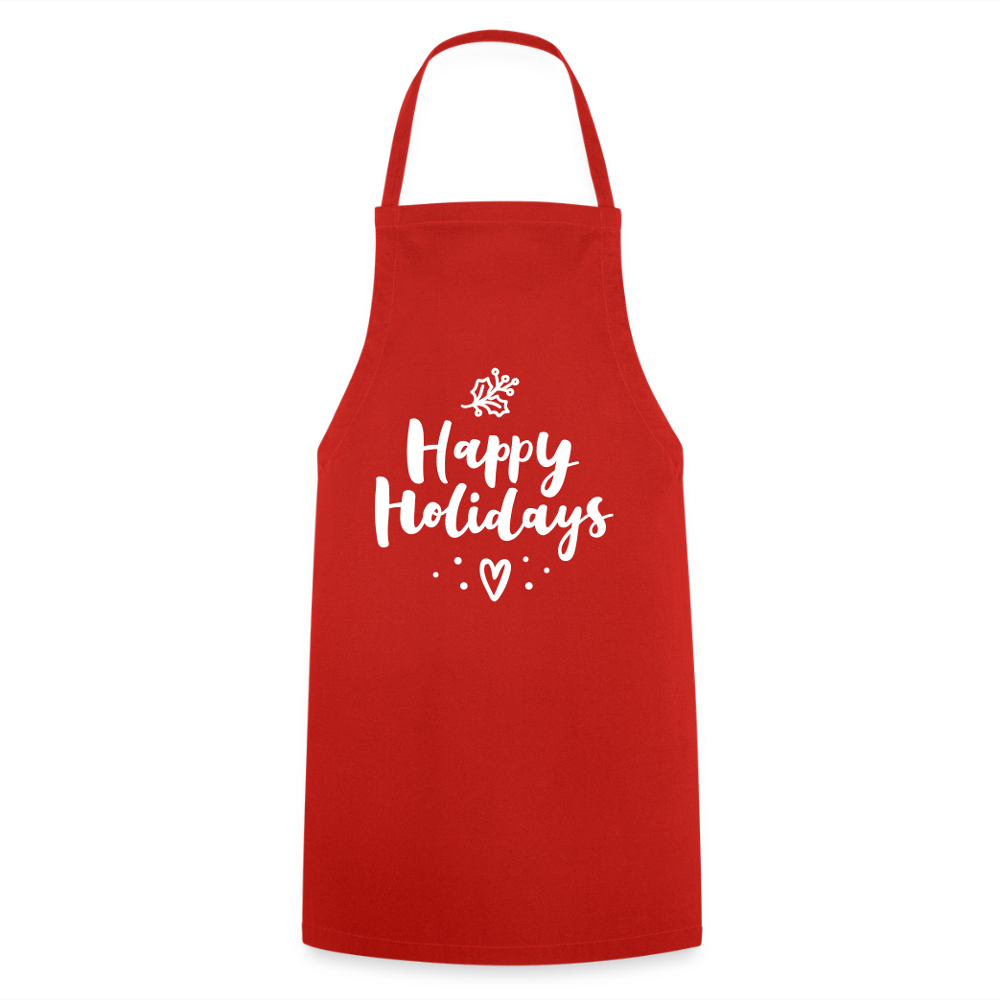Cooking Apron "Happy Holidays" - red