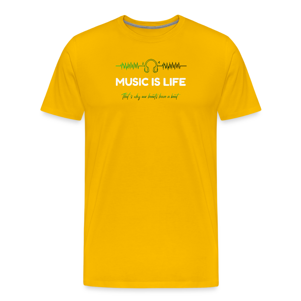Men’s   Idyo T-Shirt "Music is life" - sun yellow