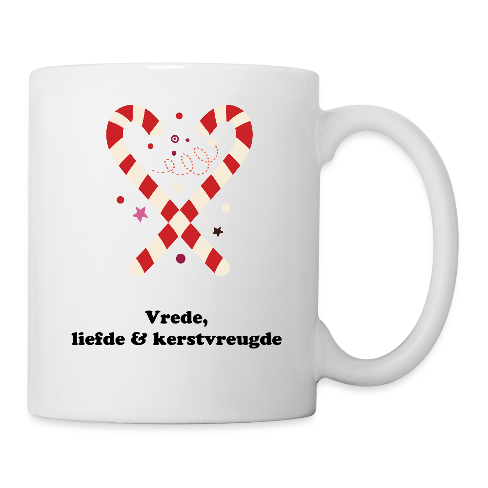 Contrasting Mug  "Vrede, liefde & kerstvreugde" - white