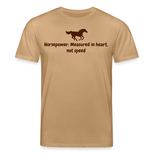 Men's Idyo T-Shirt "Horsepower: measured in heart, not speed" - caramel 