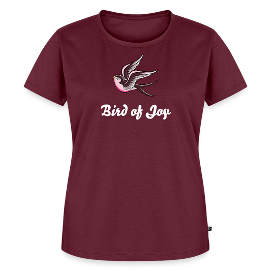 Women’s Idyo T-Shirt "Bird of joy" - burgundy