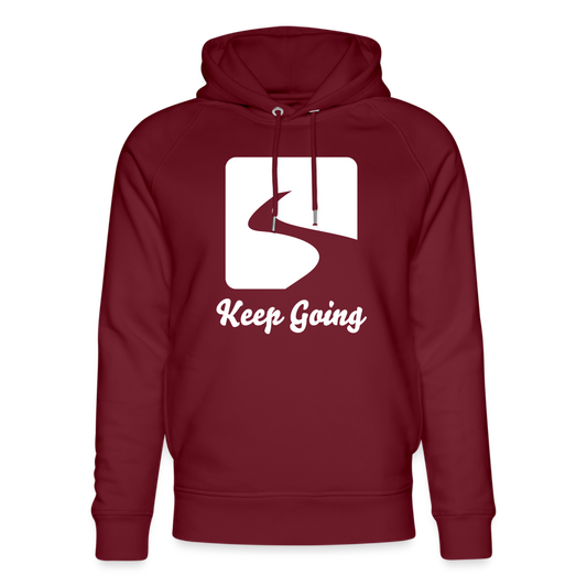 Unisex Organic Idyo Hoodie "Keep going" - burgundy