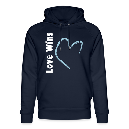 Unisex Organic Idyo Hoodie "love Wins" - navy
