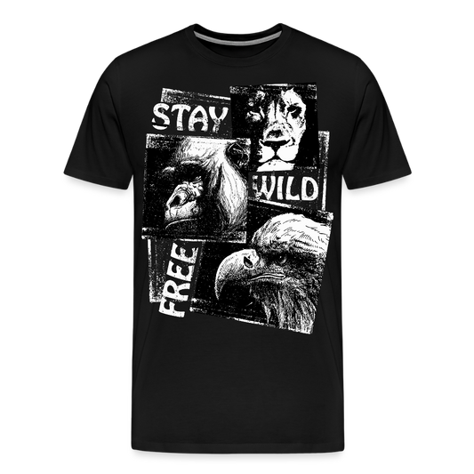 Men’s Premium T-Shirt "Stay Wild and Free" - black
