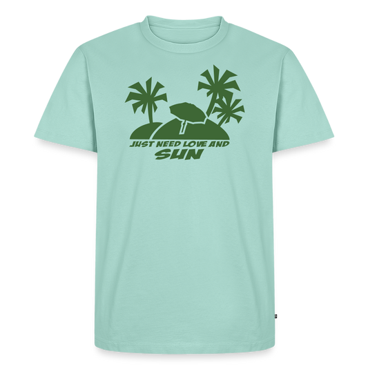 Men’s Idyo T-Shirt "Just need love and sun" - mint 