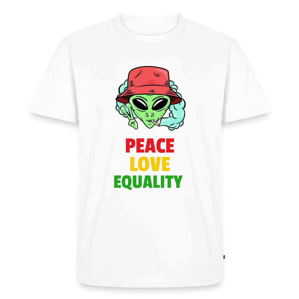 Men’s Idyo T-Shirt  "Peace Love Equality" - white
