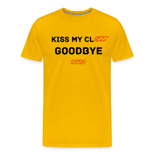 Men’s  Idyo T-Shirt "Kiss my class" - sun yellow