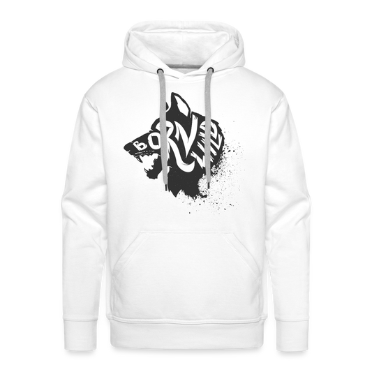 Men’s Premium Idyo Hoodie "Born wild" - white