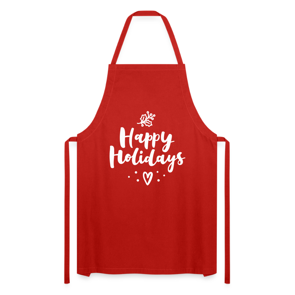 Cooking Apron "Happy Holidays" - red