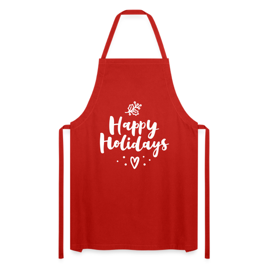 Cooking Apron "Happy Holidays" - red