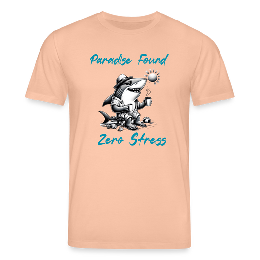 Unisex Organic Idyo T-Shirt "Paradise found zero stress" - peach