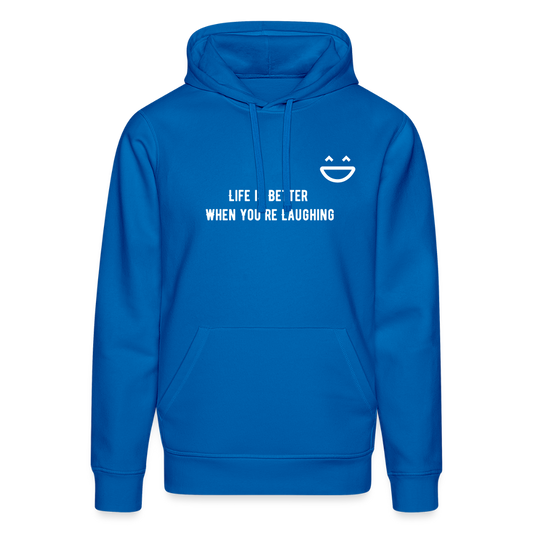 Unisex Organic Idyo Hoodie "Life is better when you laughing" - royal blue