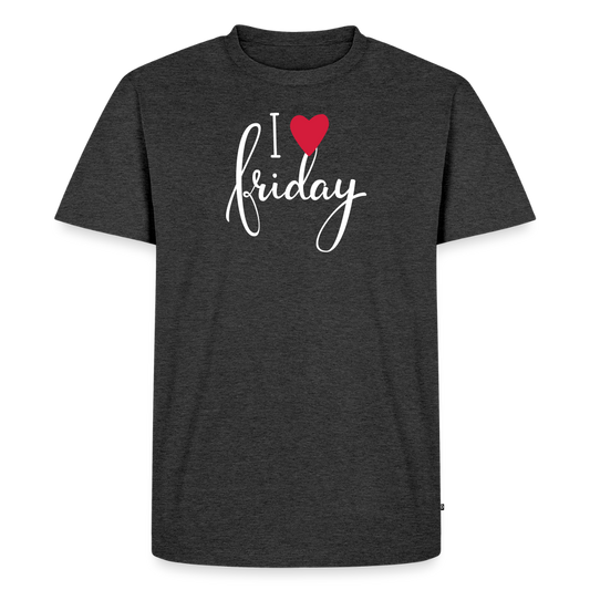 Men’s Idyo T-Shirt "I love friday" - heather anthracite