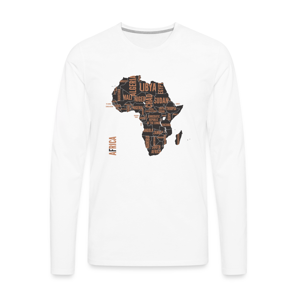 Men's Premium Idyo Longsleeve Shirt "Africa" - white