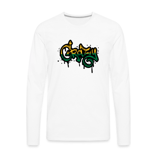 Men's Premium Idyo Longsleeve Shirt "Crazy" - white