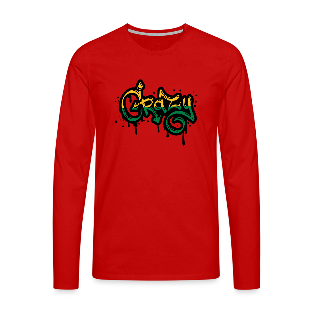 Men's Premium Idyo Longsleeve Shirt "Crazy" - red