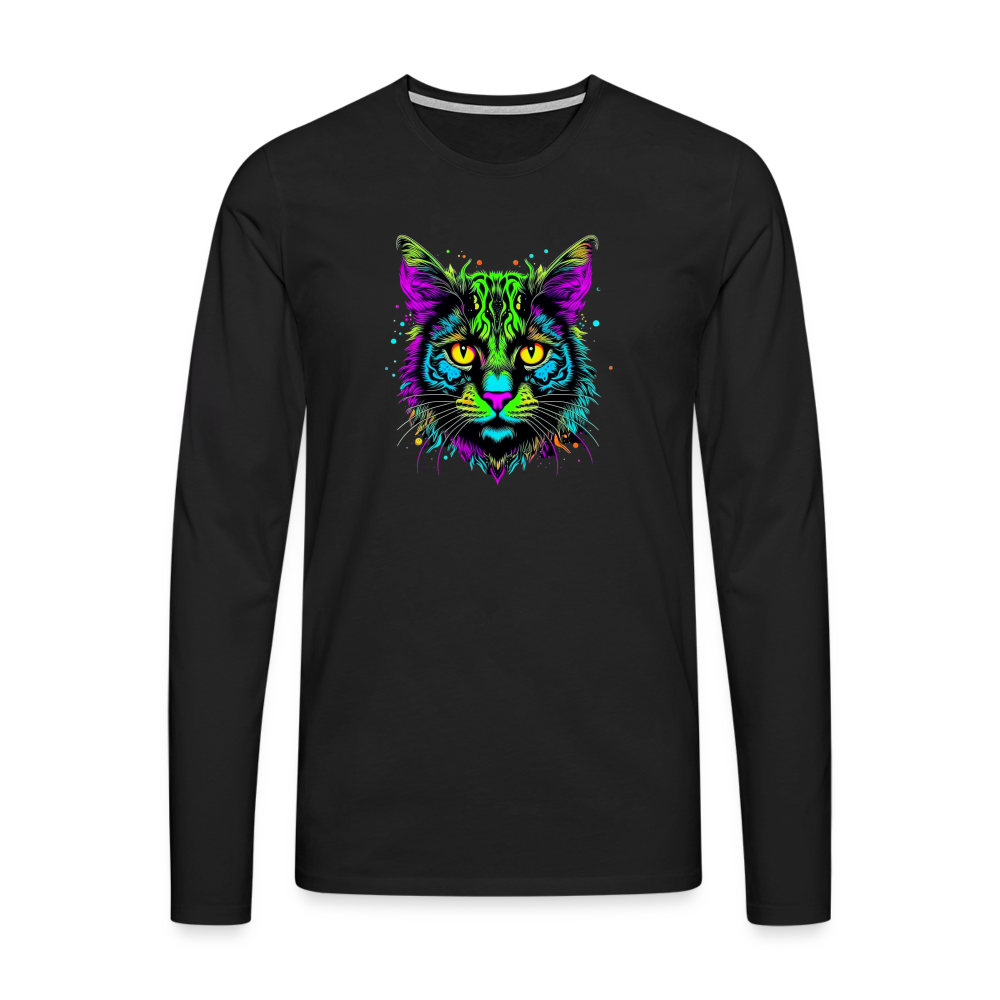 Men's Premium Idyo Longsleeve Shirt "Wild cat" - black
