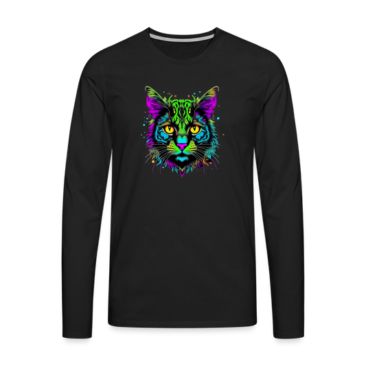 Men's Premium Idyo Longsleeve Shirt "Wild cat" - black