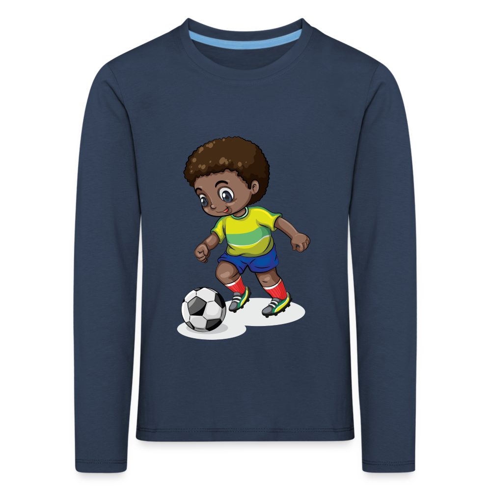 Kids' Premium Longsleeve Idyo Shirt "Football" - navy