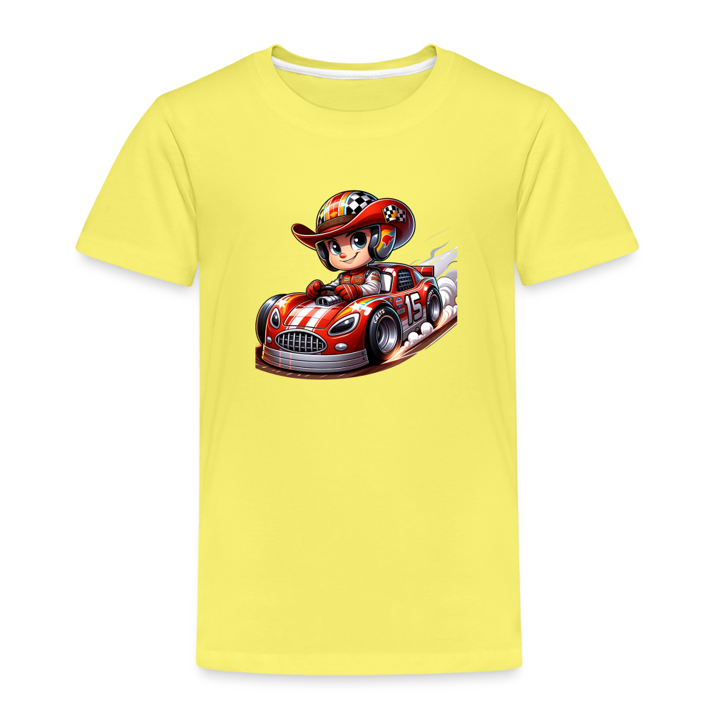 Kids' Idyo Premium T-Shirt "Kids racing" - yellow