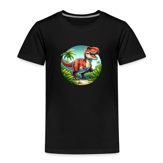 Kids' Idyo Premium T-Shirt "T-Rex in the jungle" - black