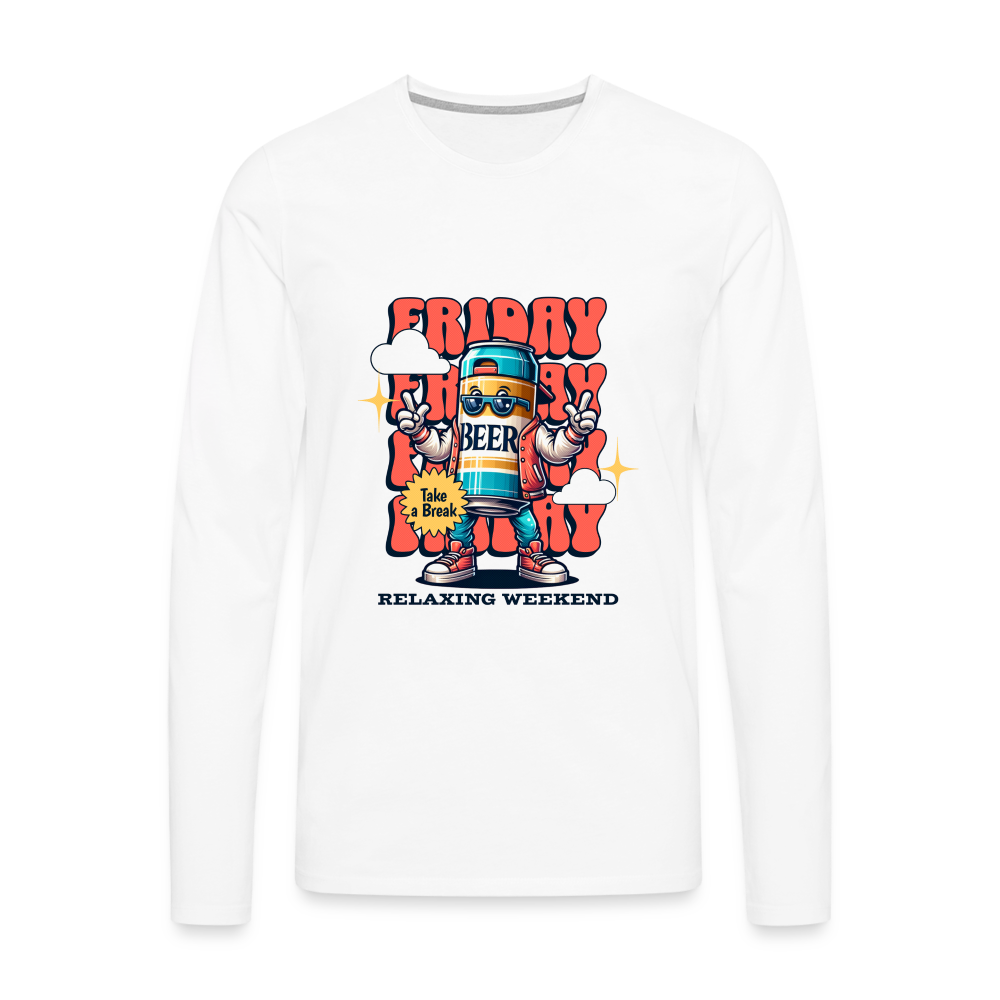 Men's Idyo Premium Longsleeve Shirt "Friday" - white