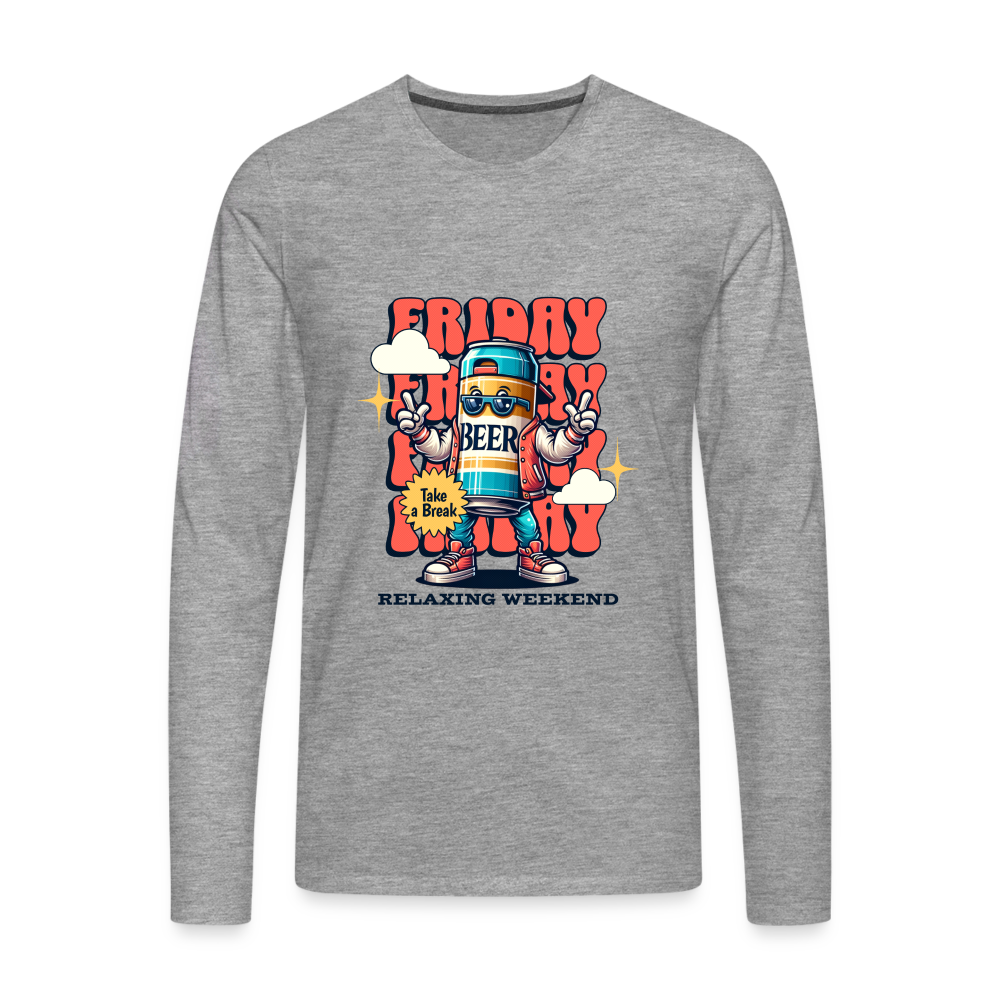 Men's Idyo Premium Longsleeve Shirt "Friday" - heather grey