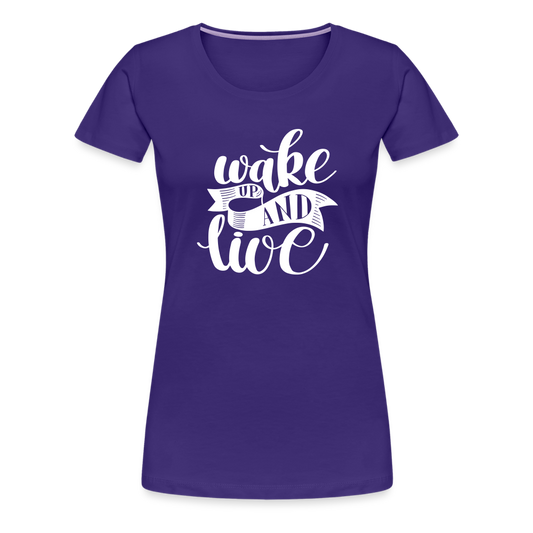 Women’s Premium Idyo T-Shirt "Wake and live" - purple