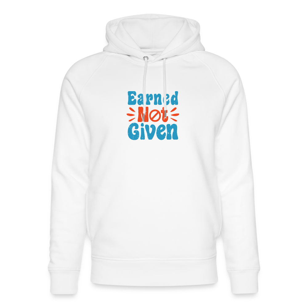 Unisex Organic Idyo Hoodie "Earned not given" - white