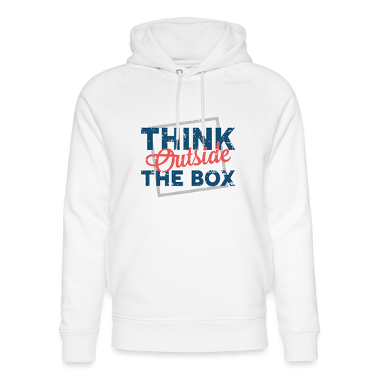 Unisex Organic Idyo Hoodie "Think outside the box" - white