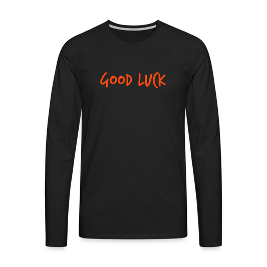 Men's Premium Idyo Longsleeve Shirt "Goodluck" - black