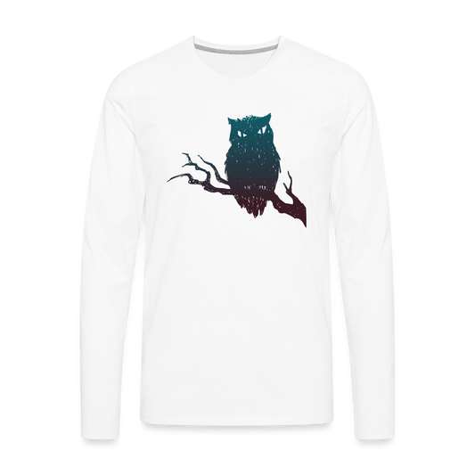 Men's Premium Idyo Longsleeve Shirt "Owl" - white