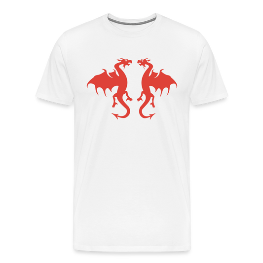Men’s Premium Idyo T-Shirt "Double dragon" - white