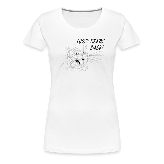 Women’s Premium Idyo T-Shirt "Pussy grabs back" - white