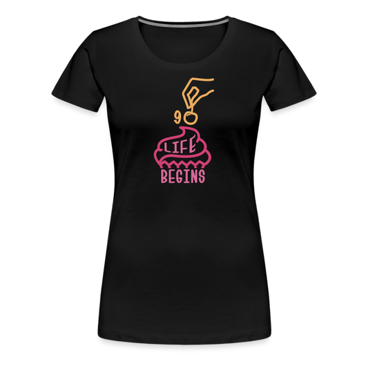 Women’s Premium Idyo T-Shirt "Life begins" - black