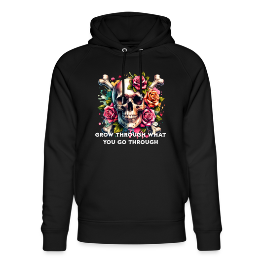 Unisex Organic Idyo Hoodie  "Grow Through" - black
