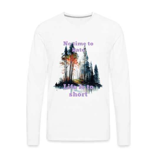 Men's Premium Idyo Longsleeve Shirt "No time to hate" - white