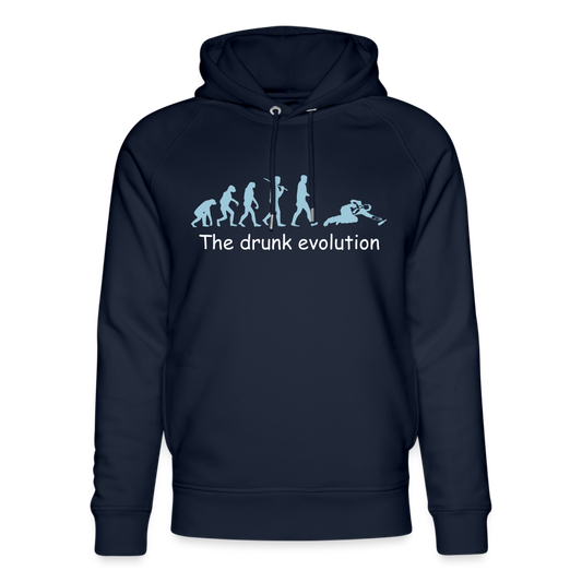 Unisex Organic Idyo Hoodie "Drinking evolution" - navy