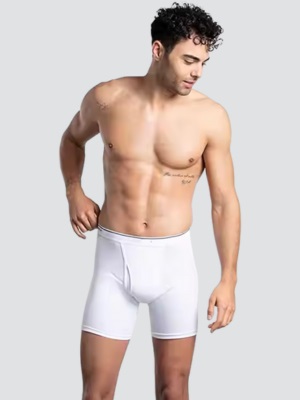 Men Seamless White Boxers Wholesale